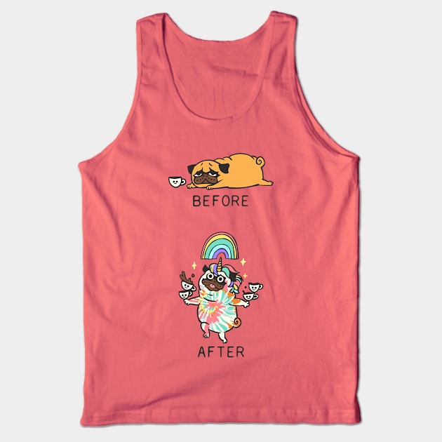 After Coffee Pug Tank Top by huebucket